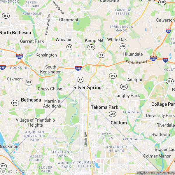 Map of Silver Spring MD